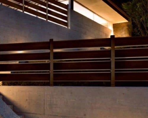 A railing on a wall.